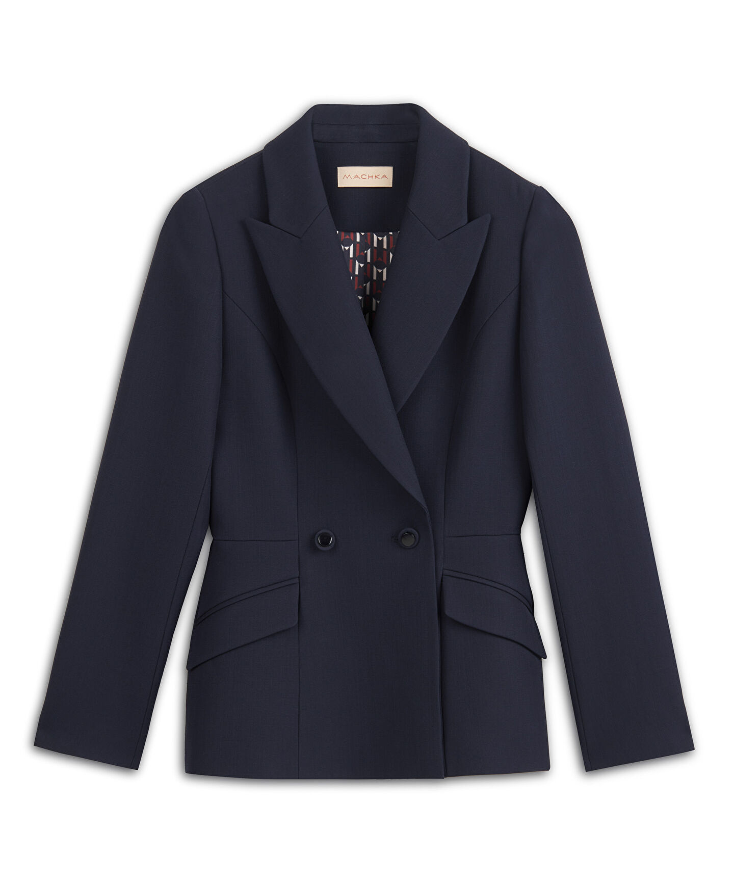 Lacivert Kruvaze yün blazer MW6240005016015 | MACHKA | Machka