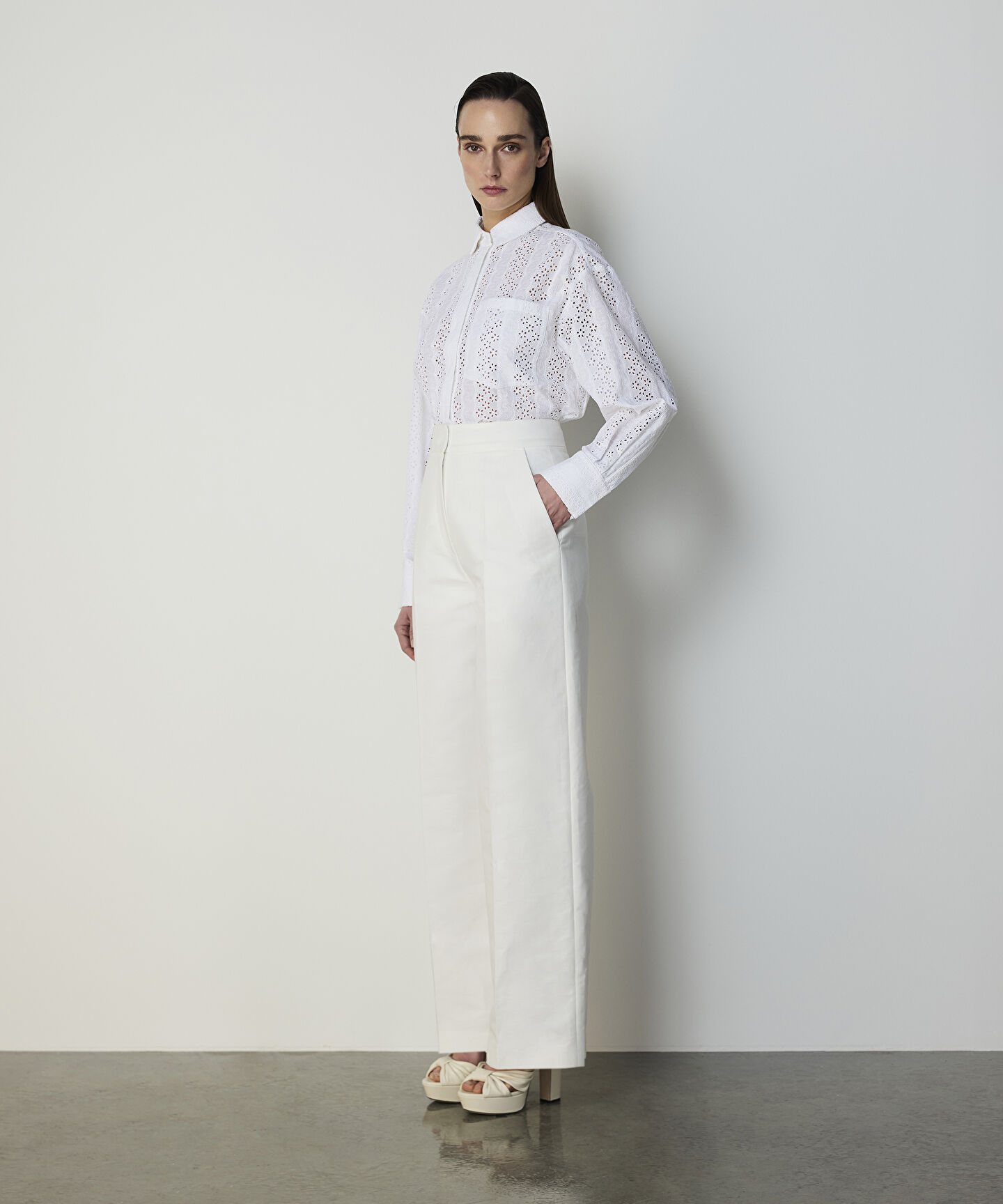 WIDE LEG GABARDİN PANTOLON
