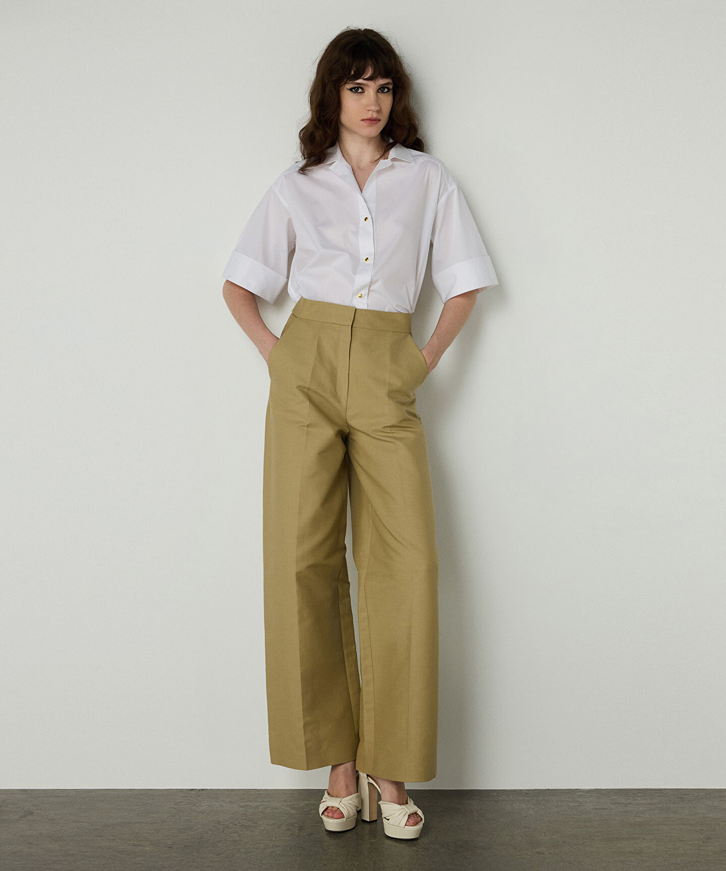 ÜTÜ İZLİ WIDE LEG PANTOLON