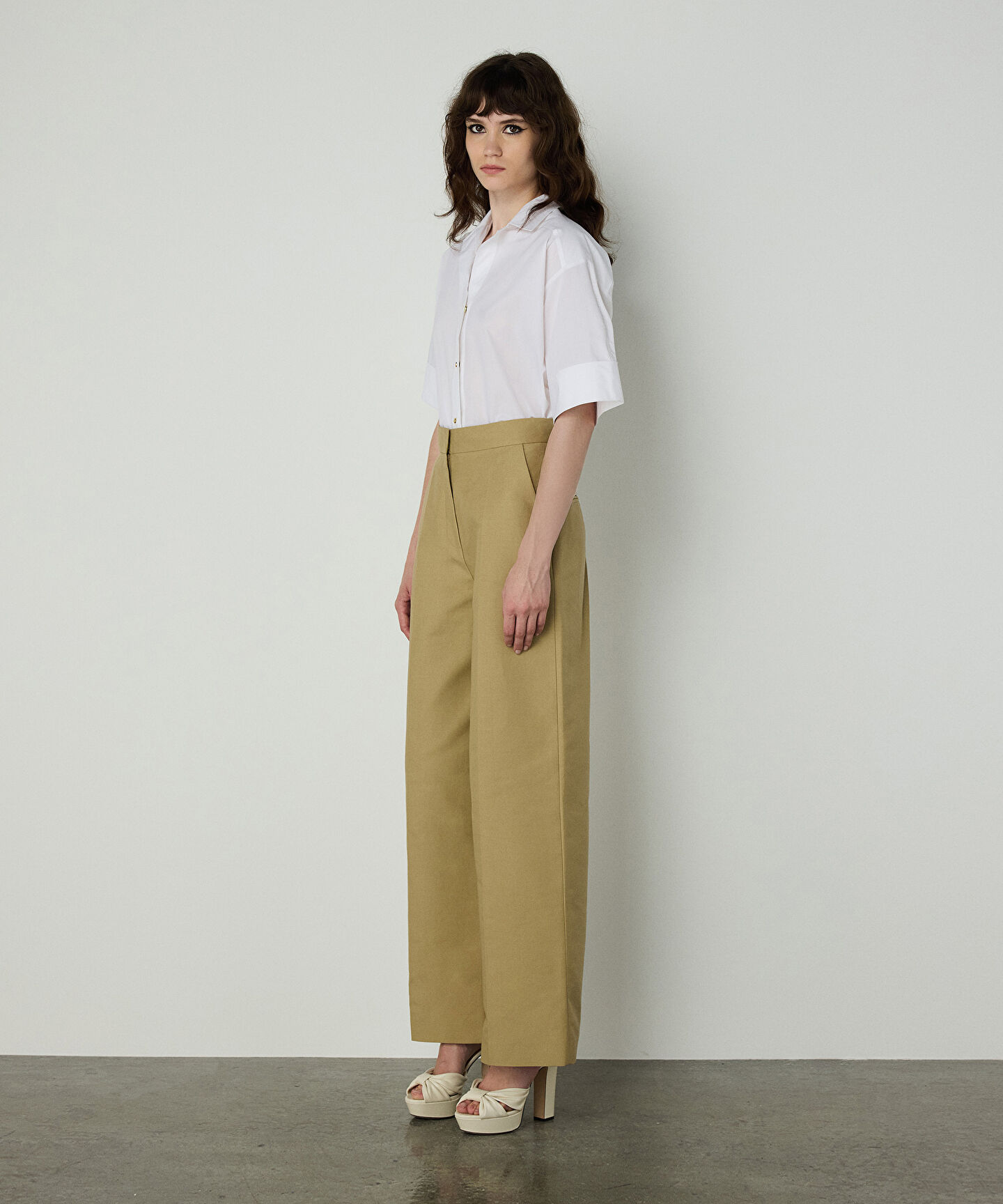 ÜTÜ İZLİ WIDE LEG PANTOLON