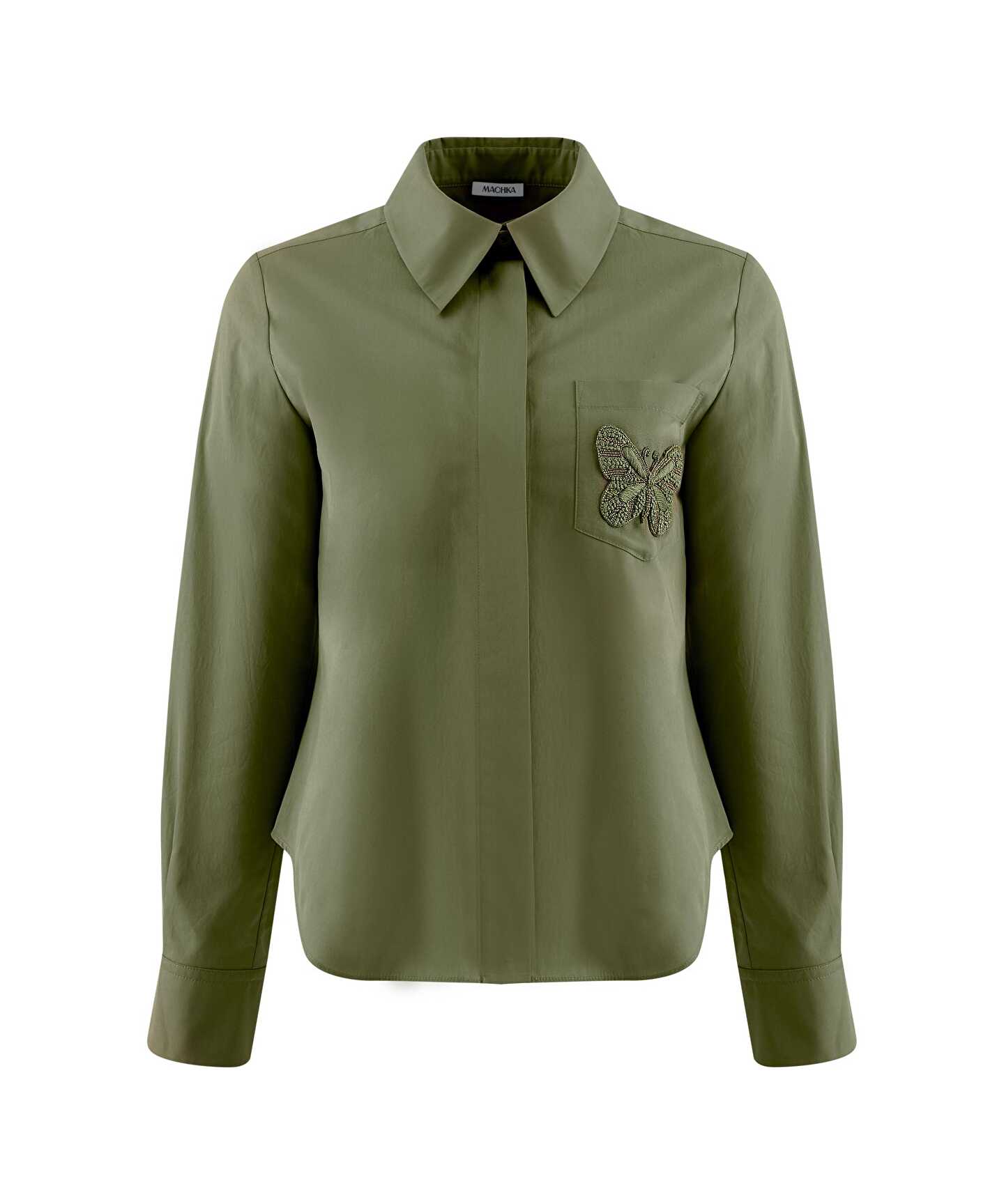 KELEBEK NAKIŞLI POPLİN GÖMLEK