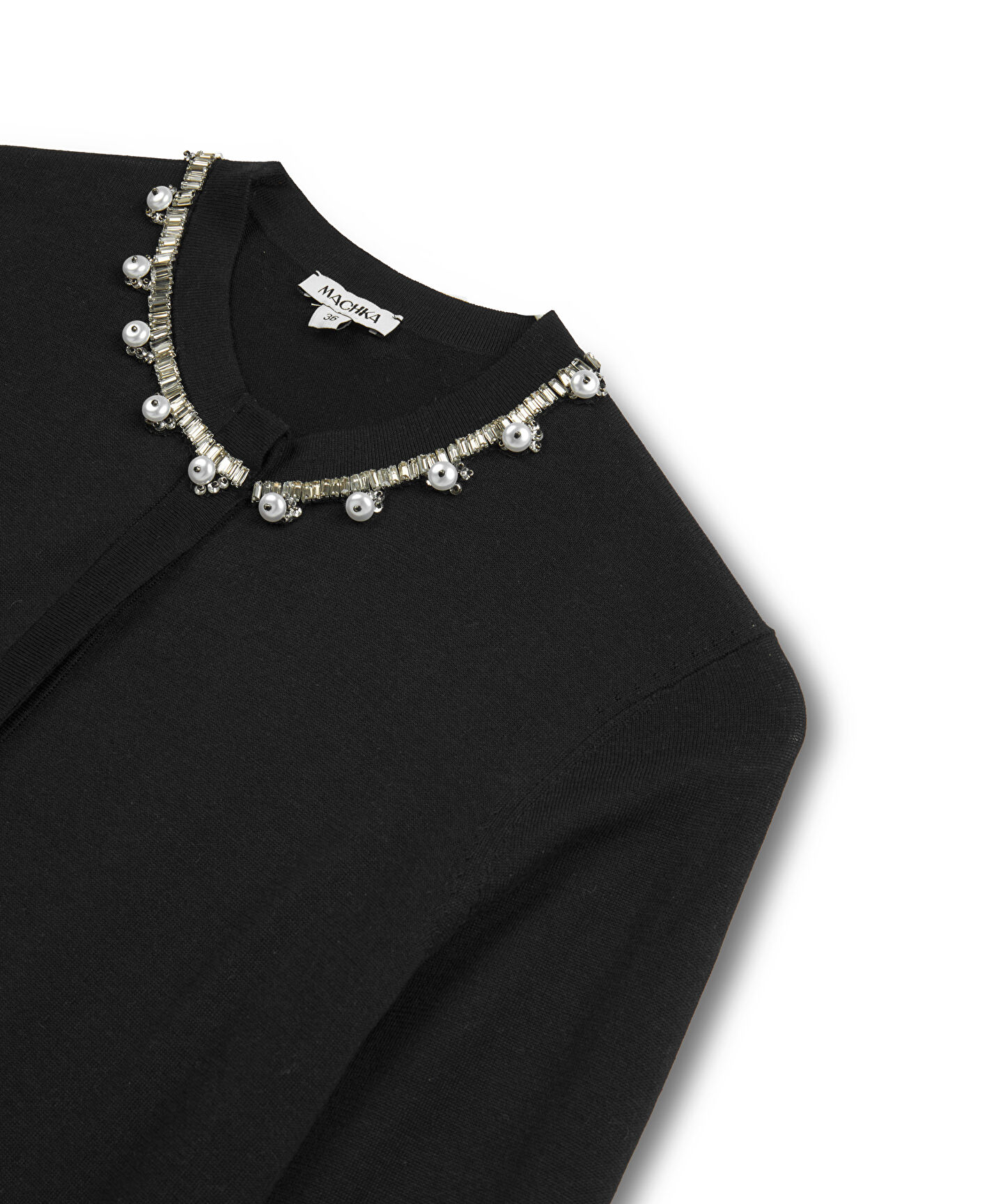 İNCİ VE STRASS TAŞ İŞLEMELİ HIRKA