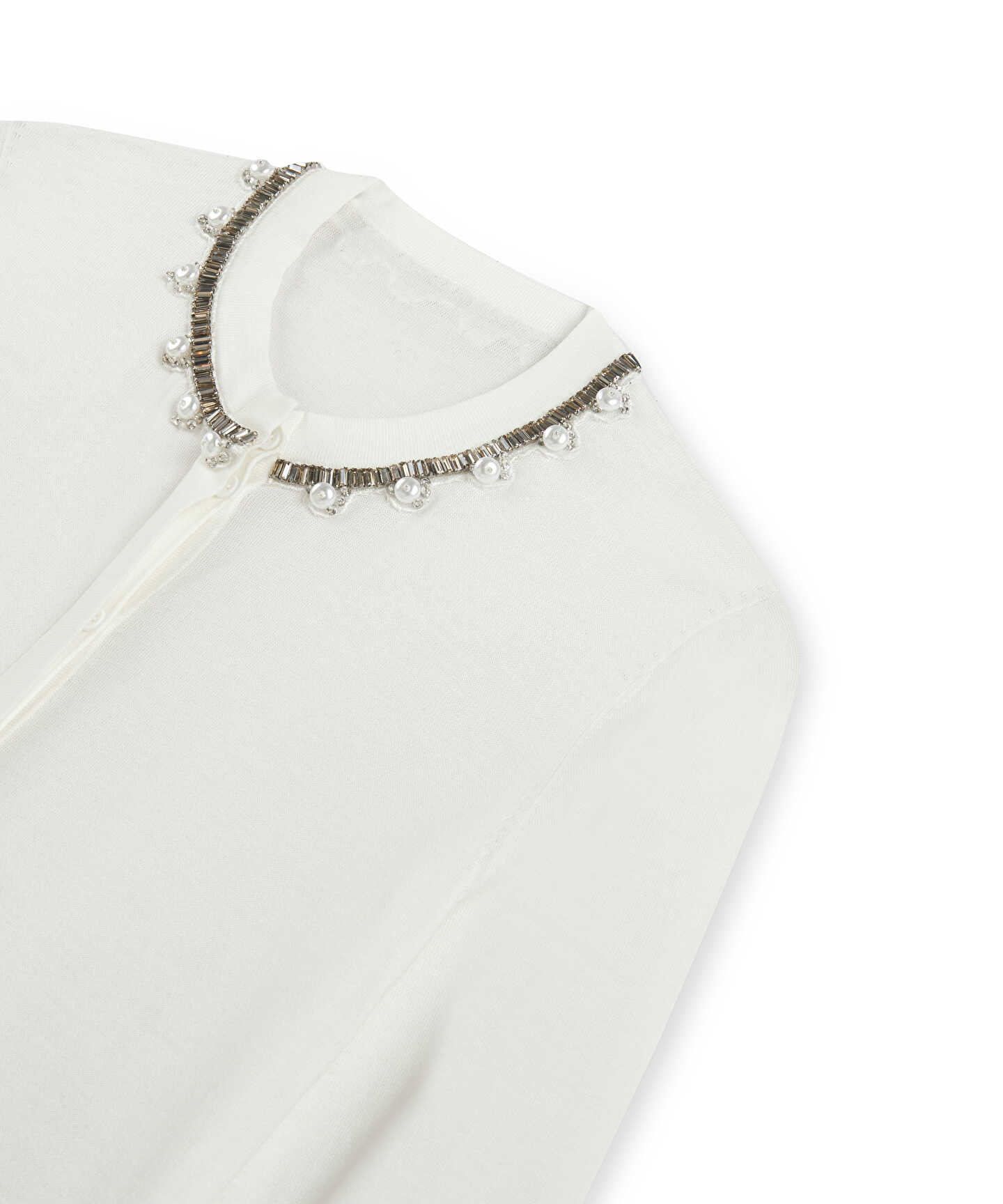 İNCİ VE STRASS TAŞ İŞLEMELİ HIRKA