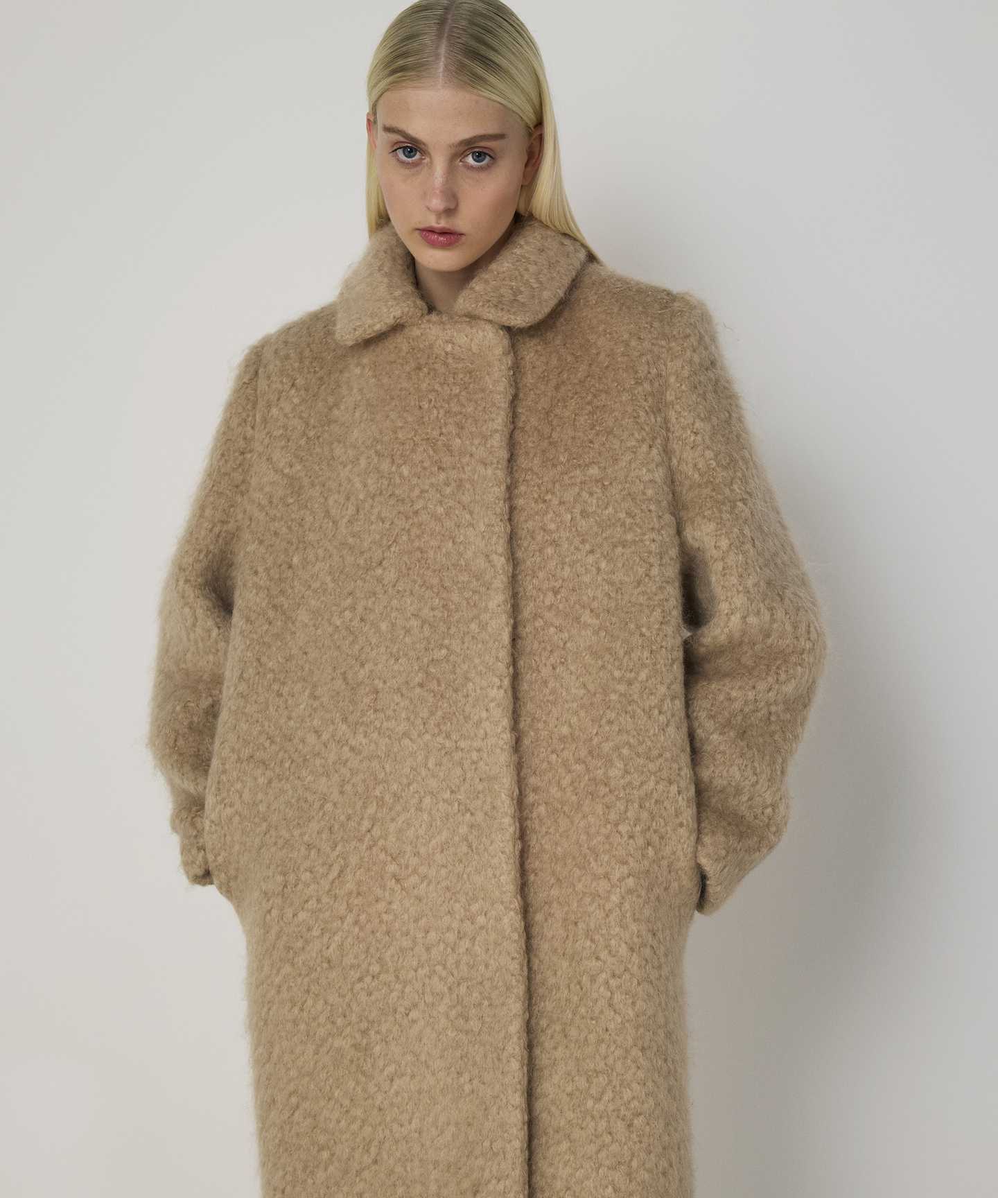 MOHAIR VE YÜN KARIŞIMLI KABAN