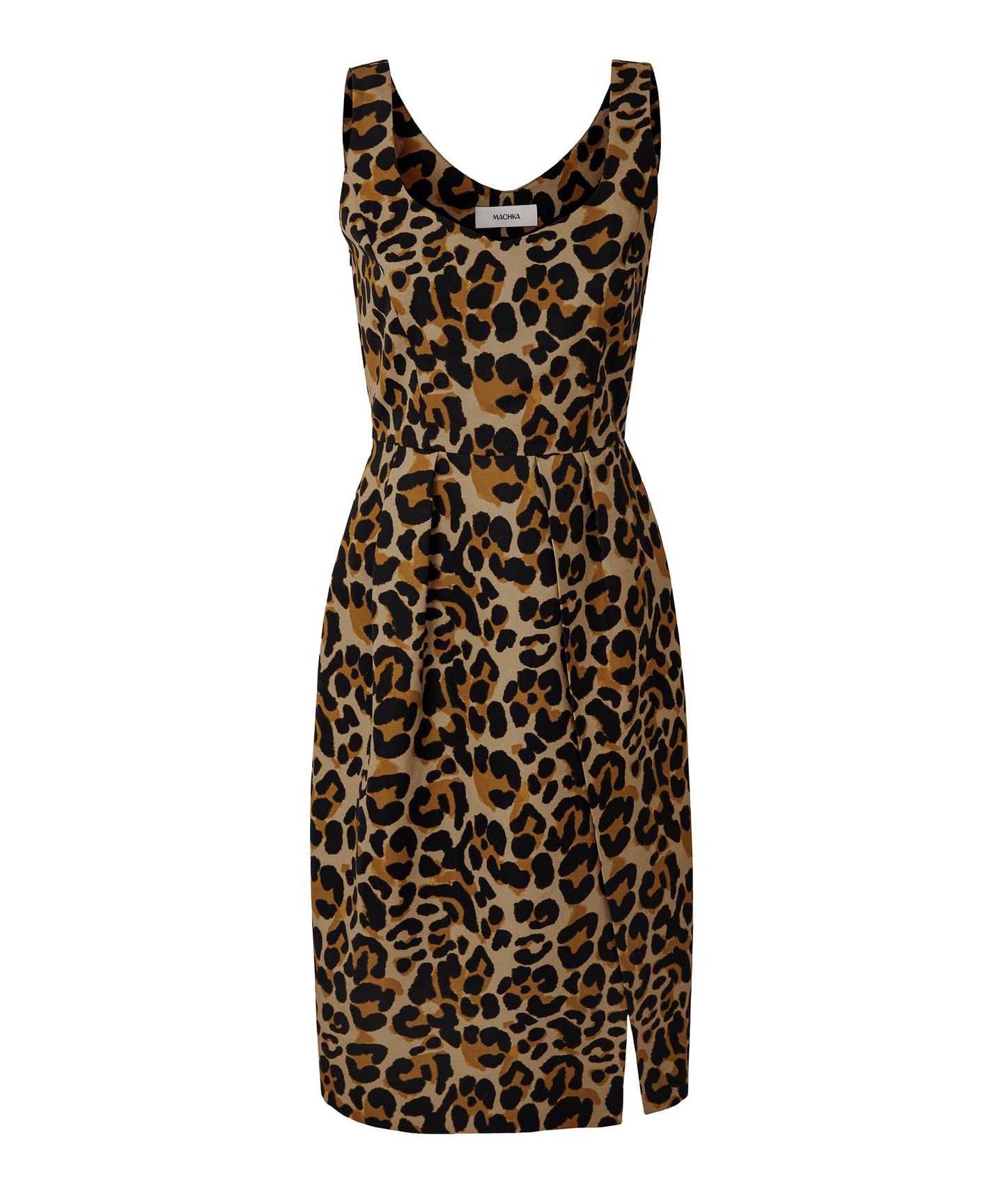 LEOPAR DESEN GABARDİN ELBİSE