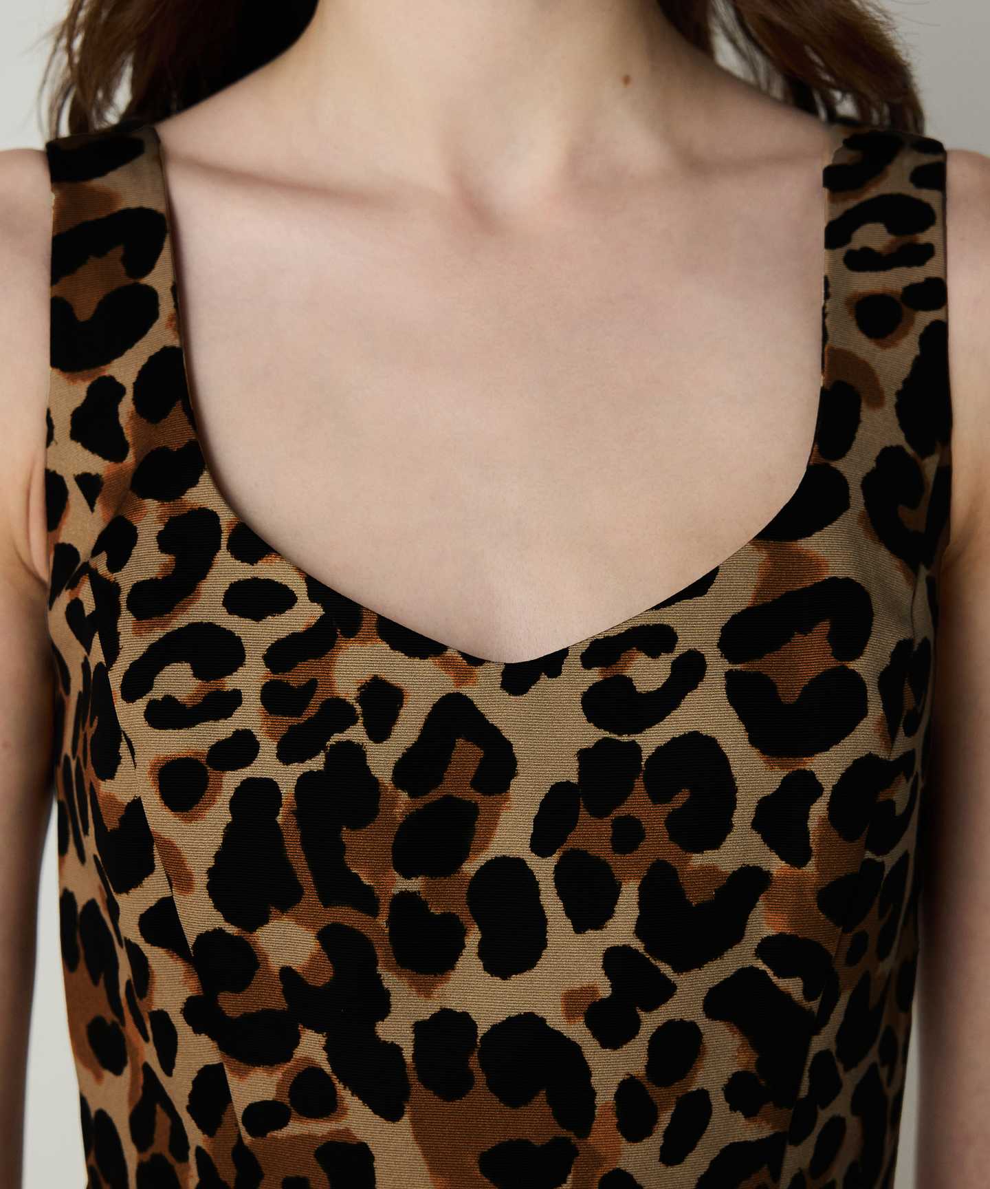 LEOPAR DESEN GABARDİN ELBİSE