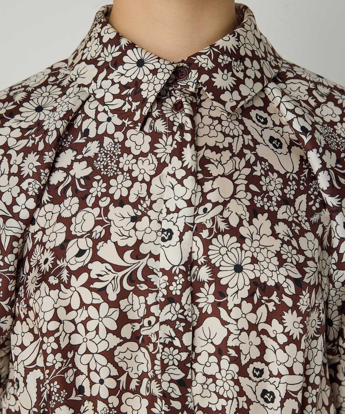 FLORAL BASKILI ELBİSE