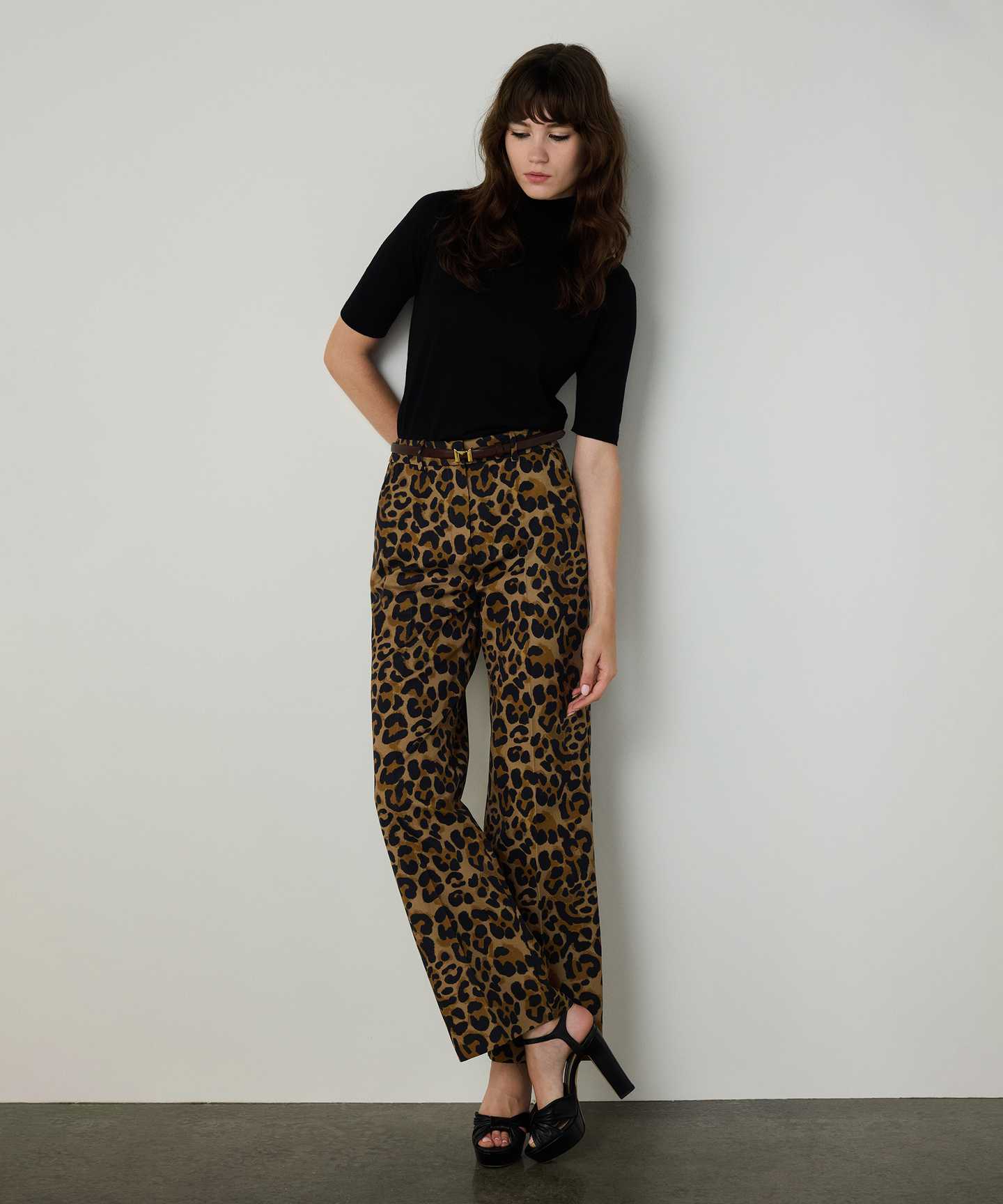 LEOPAR DESEN GABARDİN PANTOLON