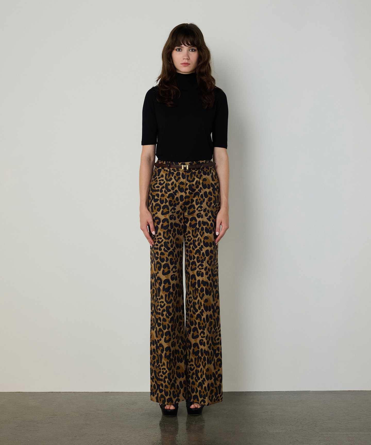 LEOPAR DESEN GABARDİN PANTOLON