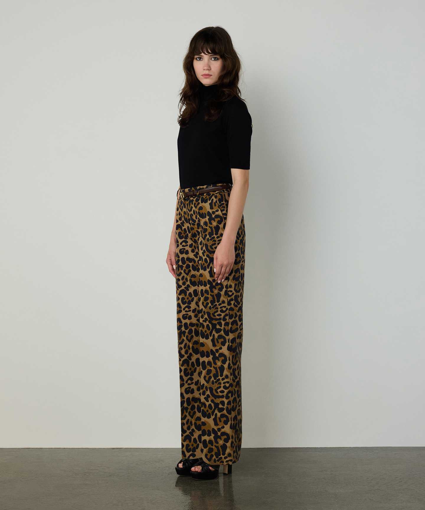 LEOPAR DESEN GABARDİN PANTOLON