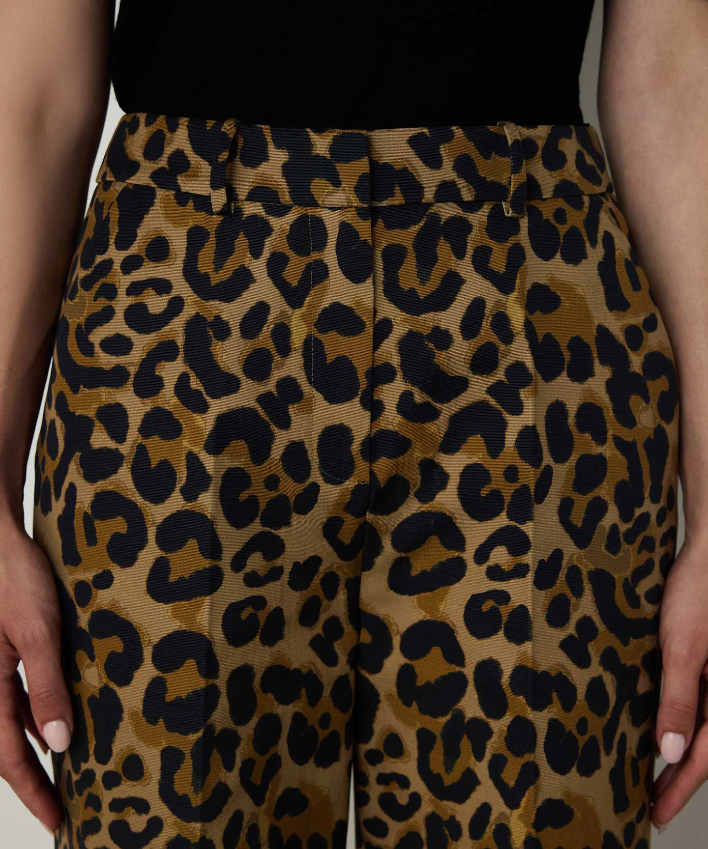LEOPAR DESEN GABARDİN PANTOLON