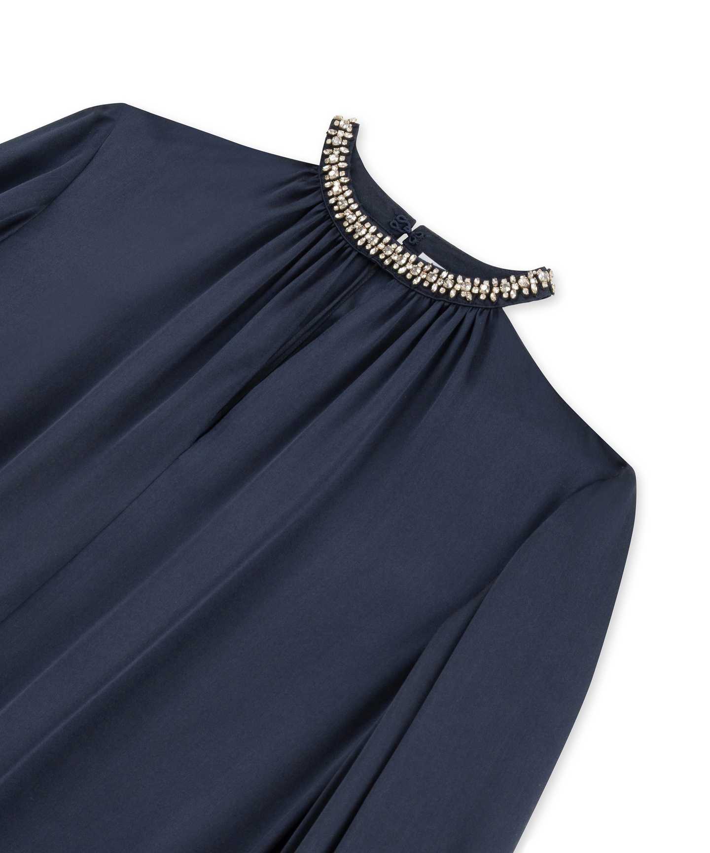 STRASS TAŞLI İPEK BLUZ