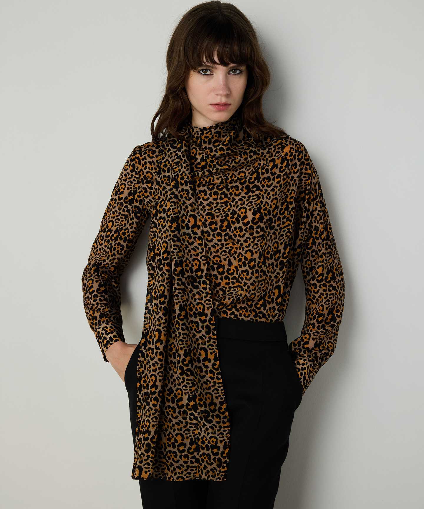 LEOPAR DESEN İPEK BLUZ