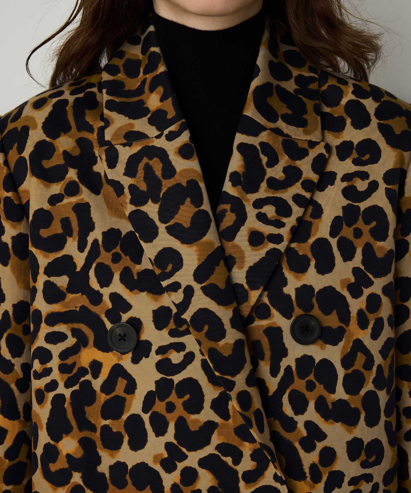 LEOPAR DESEN GABARDİN PARDÖSÜ