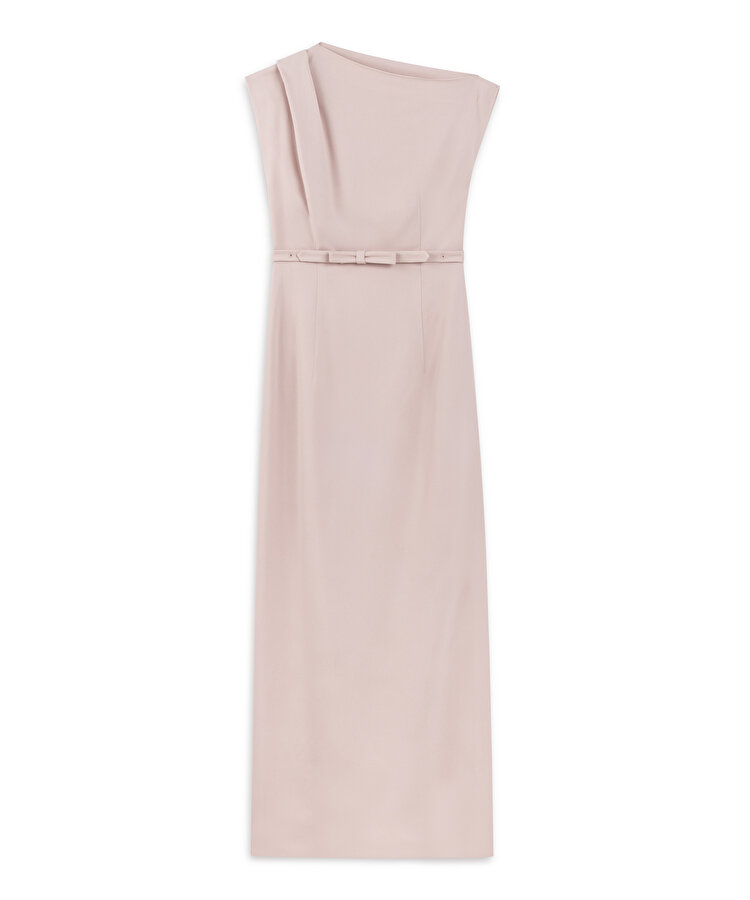 FİYONKLU KAYIK YAKA ELBİSE