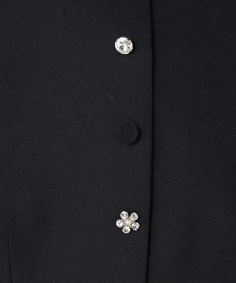 KARMA DÜĞMELİ KREP ELBİSE