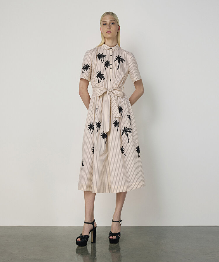 PALMİYE NAKIŞLI GÖMLEK ELBİSE