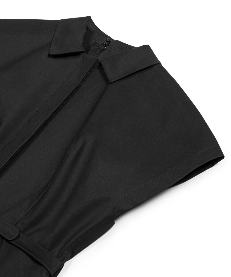 KEMERLİ GÖMLEK YAKA ELBİSE