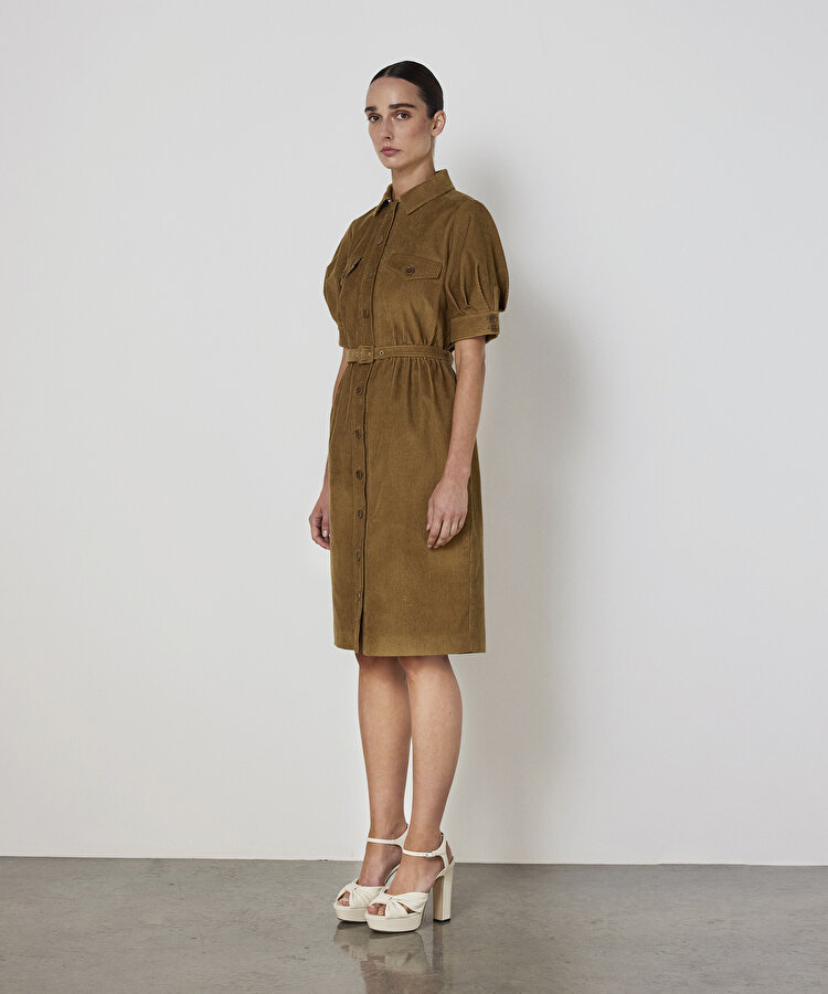 KEMERLİ KADİFE ELBİSE