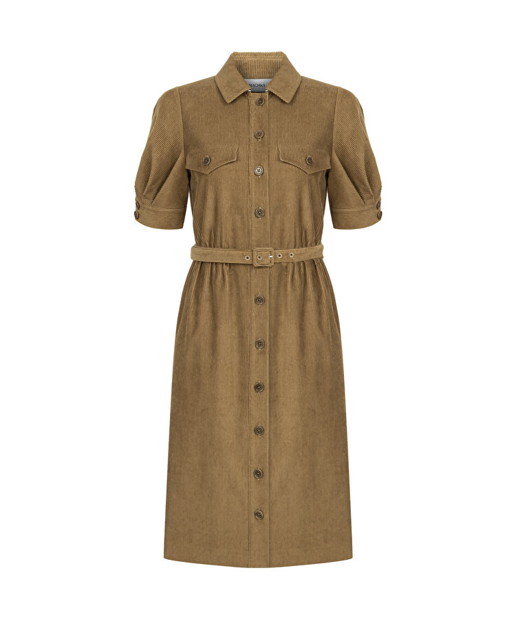 KEMERLİ KADİFE ELBİSE