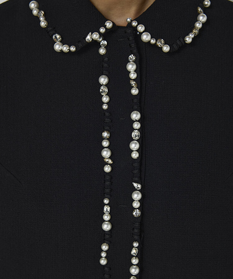 İŞLEMELİ YÜN ELBİSE