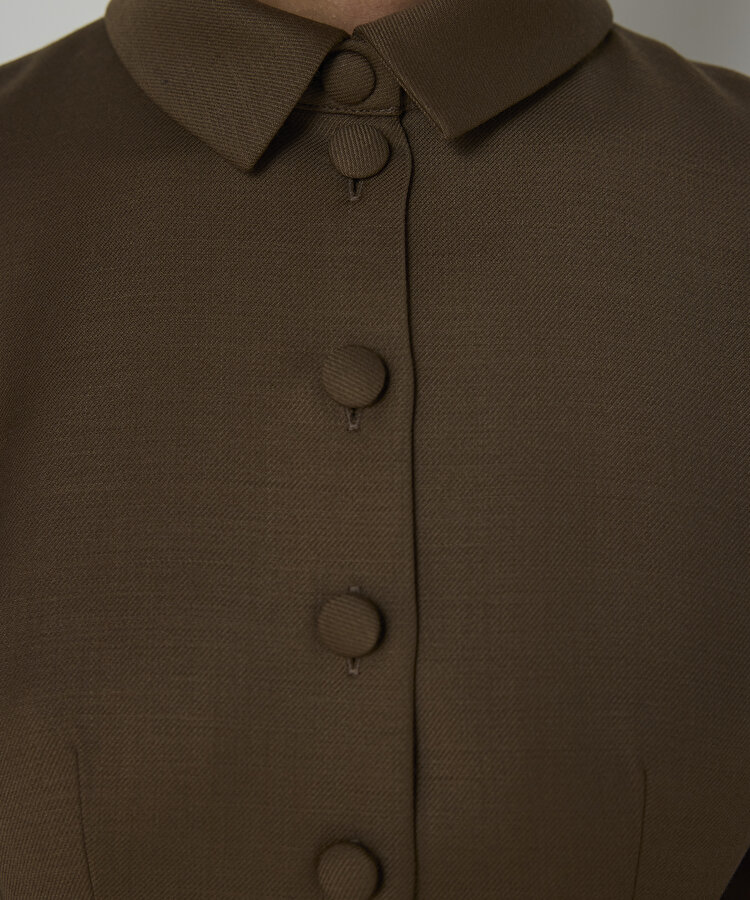 GÖMLEK YAKA YÜNLÜ ELBİSE