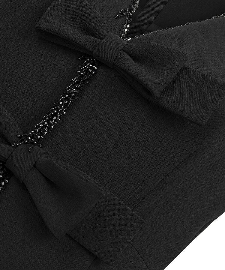 FİYONK APLİKELİ İŞLEMELİ ELBİSE