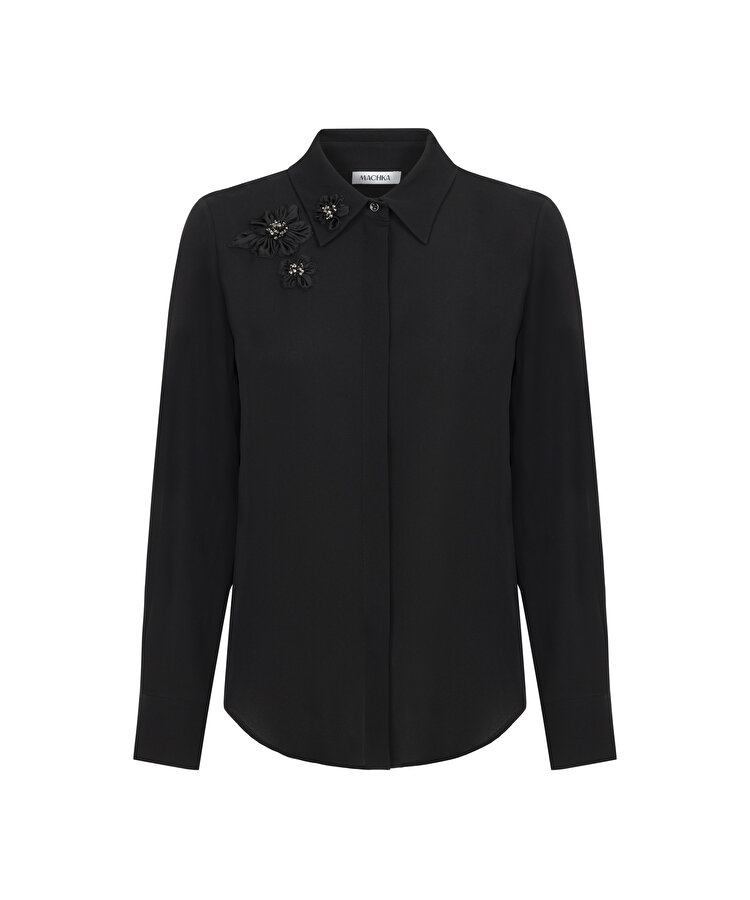 ÇİÇEK MODÜL İŞLEMELİ BLUZ