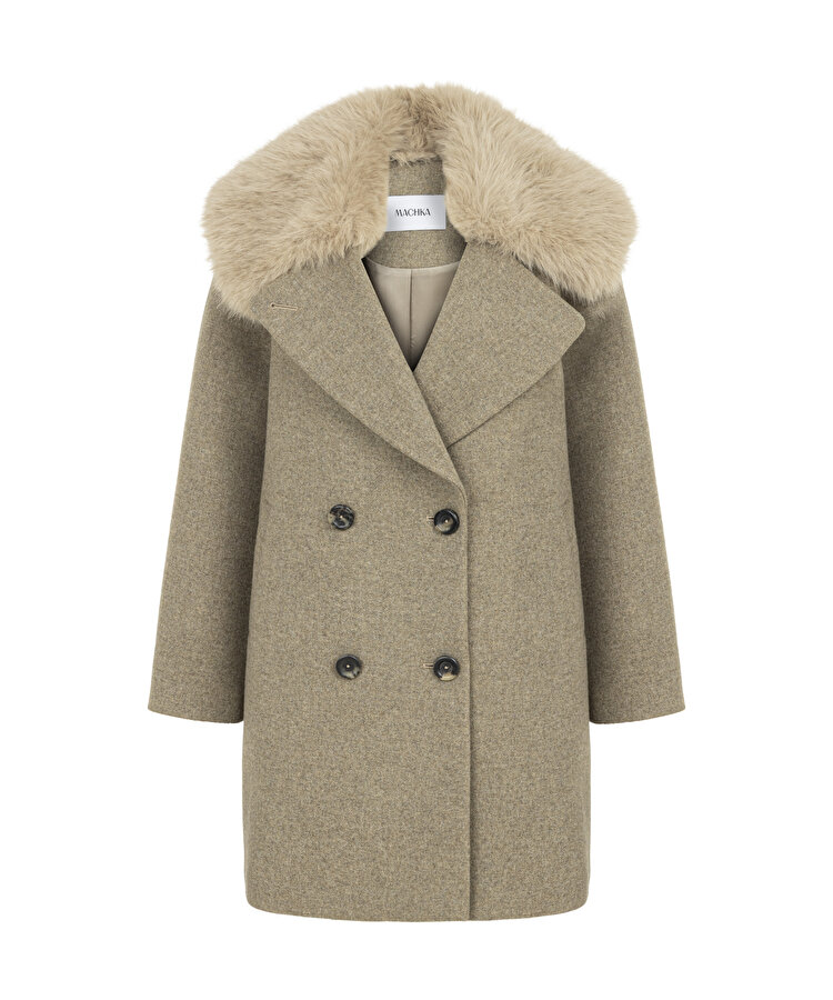 SUNİ KÜRKLÜ GENİŞ YAKA KABAN