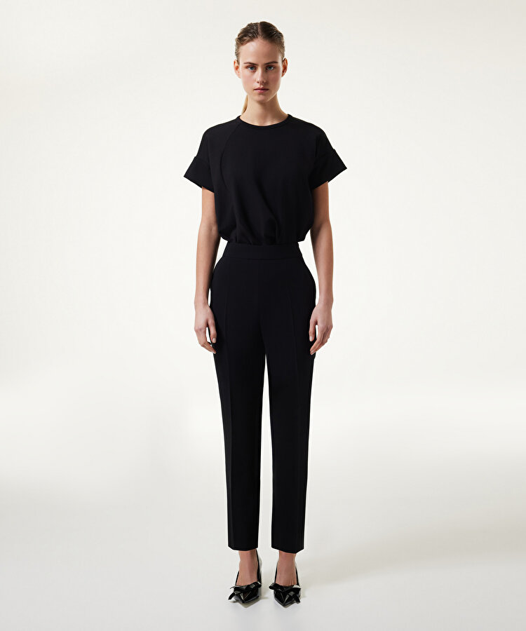 Cigarette fit krep pantolon