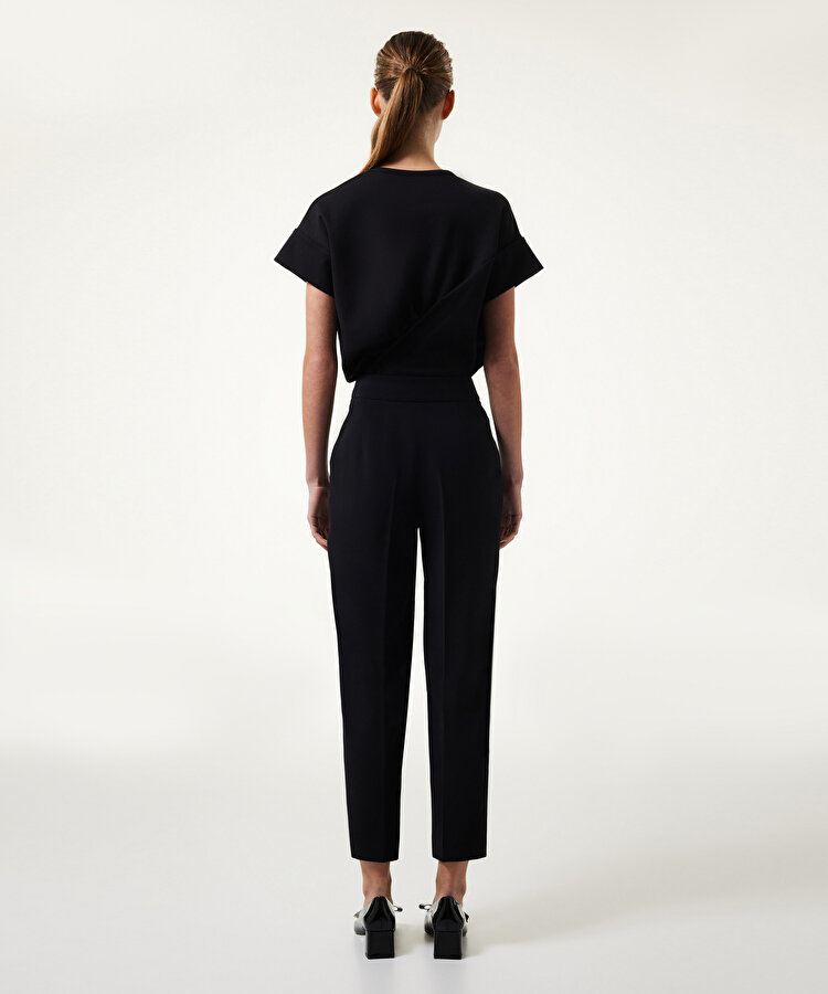 Cigarette fit krep pantolon