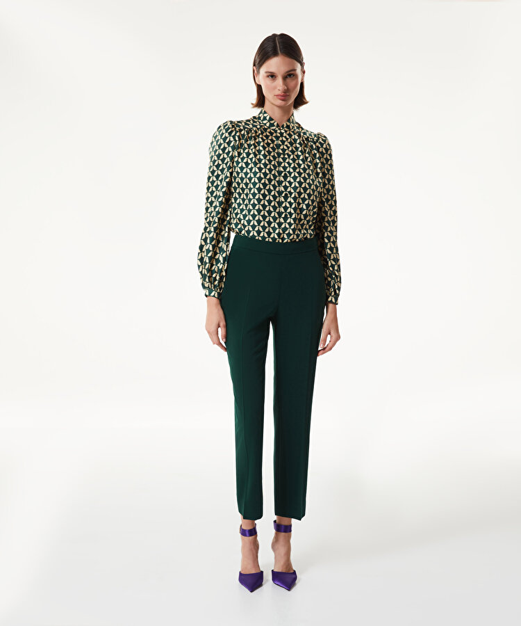 Yün karışımlı cigarette fit pantolon