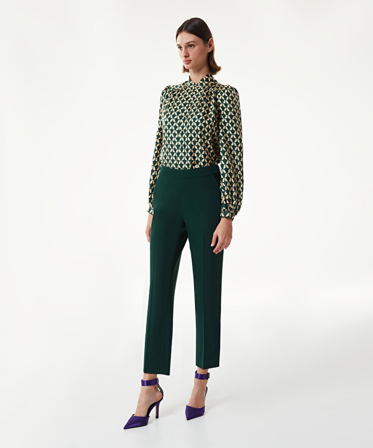 Yün karışımlı cigarette fit pantolon