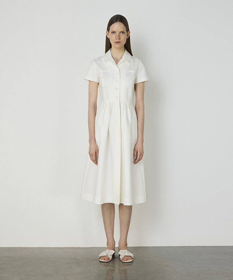 Drapeli gömlek elbise