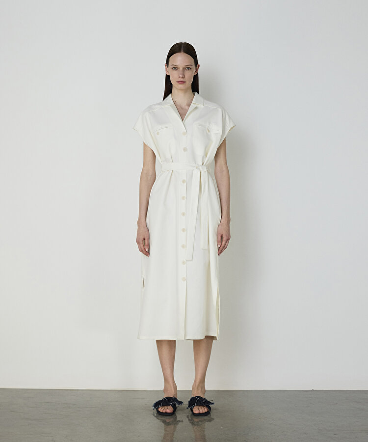 Gabardin gömlek elbise