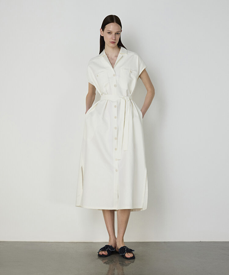 Gabardin gömlek elbise