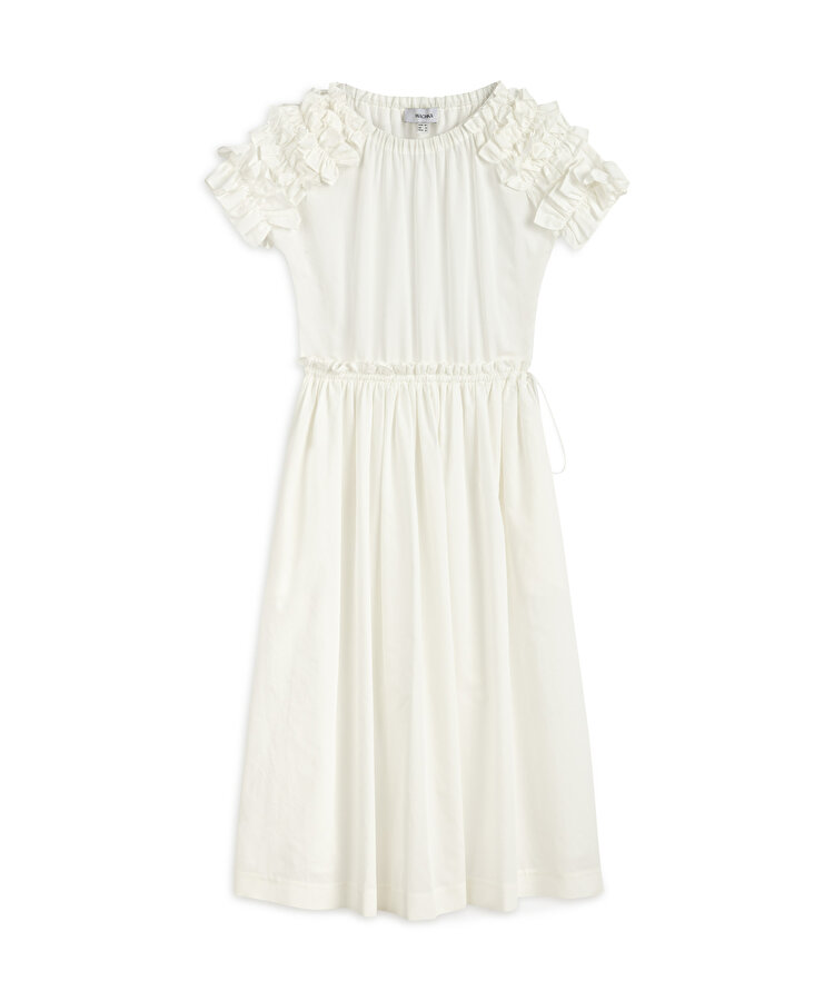 Fırfırlı poplin elbise