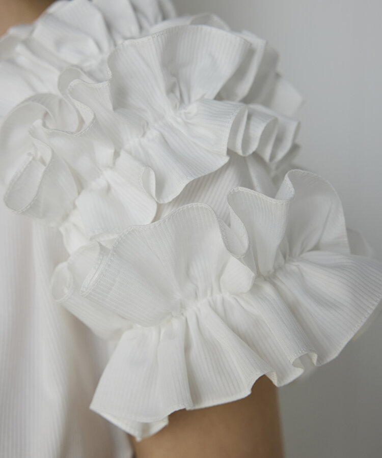 Fırfırlı poplin elbise