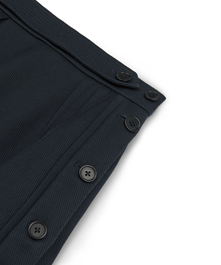 Düğme aksesuarlı gabardin etek