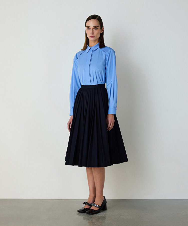 Nervürlü poplin gömlek