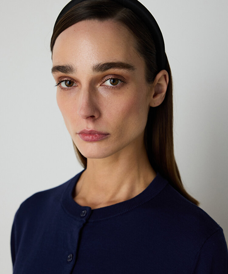 Pamuk ve ipek karışımlı hırka