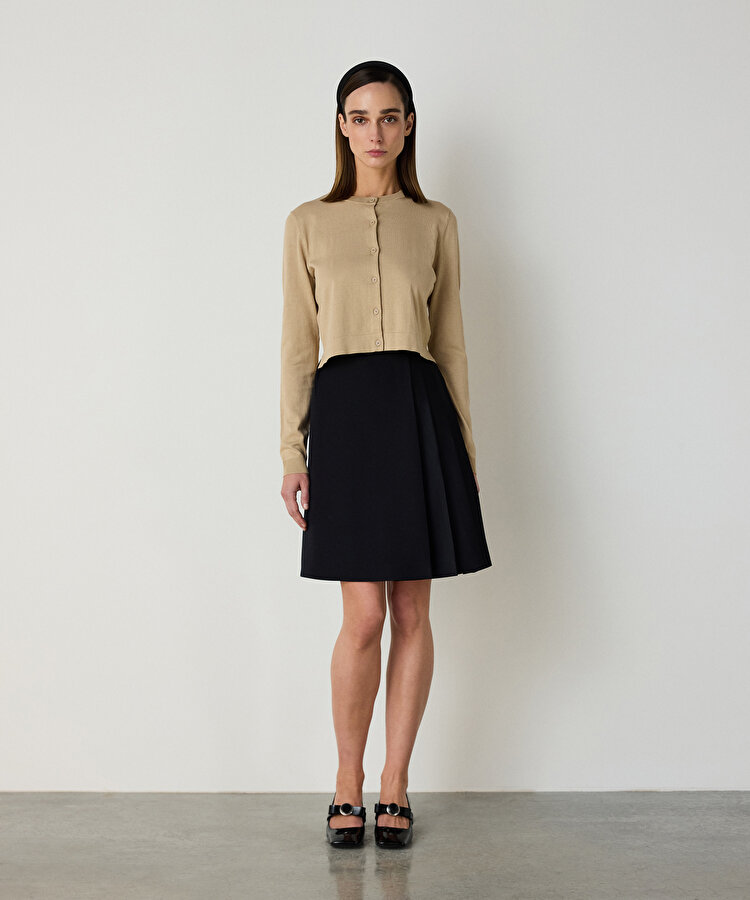 Pamuk ve ipek karışımlı hırka