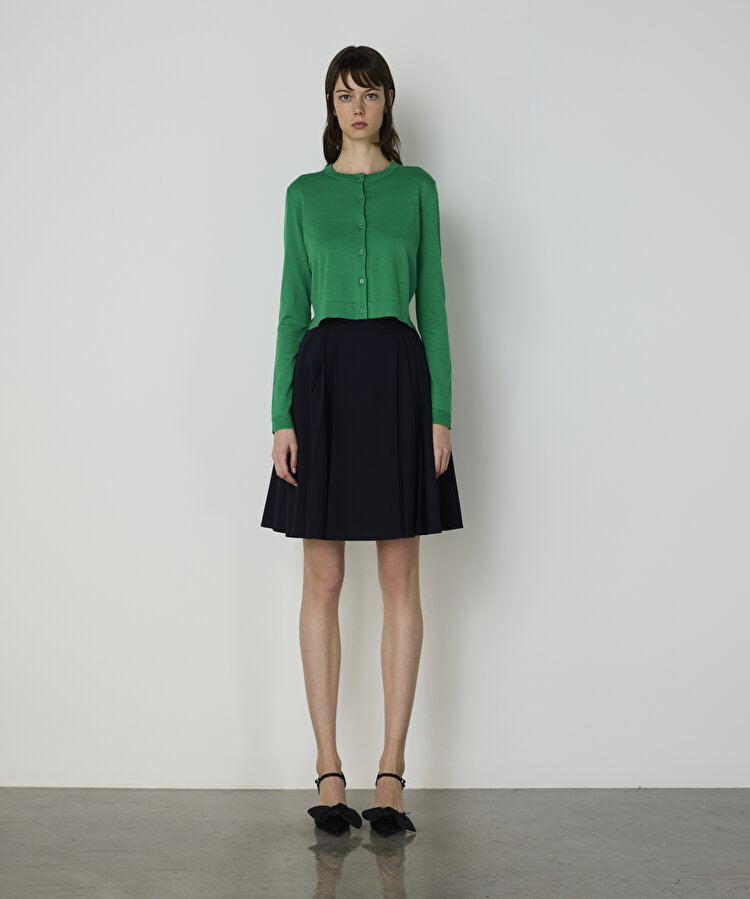 Pamuk ve ipek karışımlı hırka