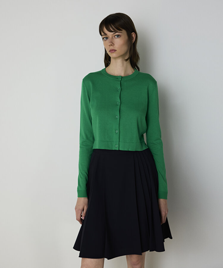 Pamuk ve ipek karışımlı hırka