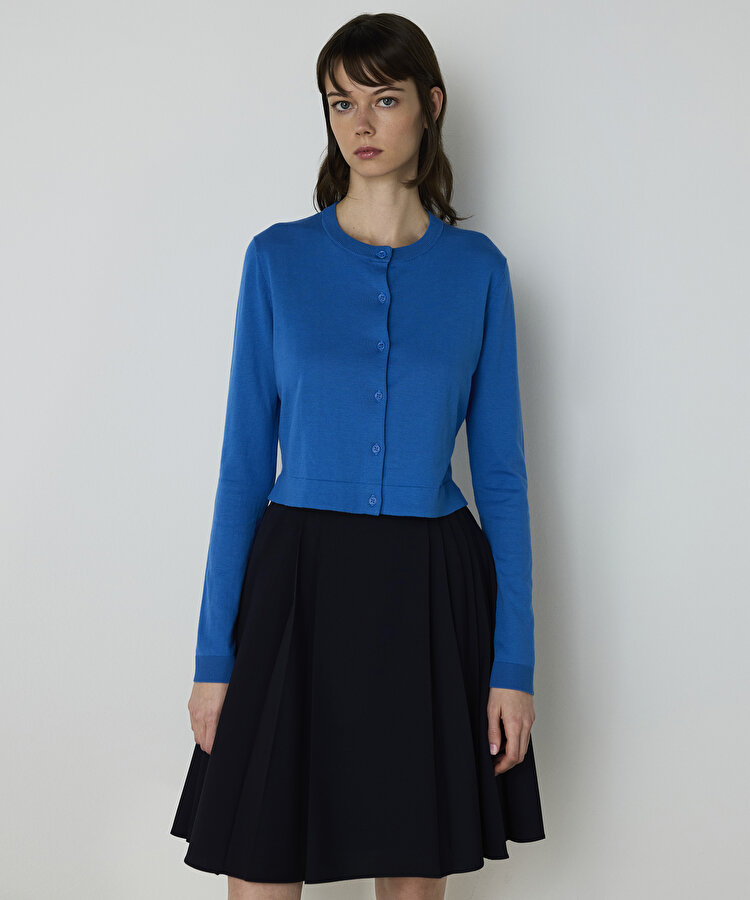 Pamuk ve ipek karışımlı hırka