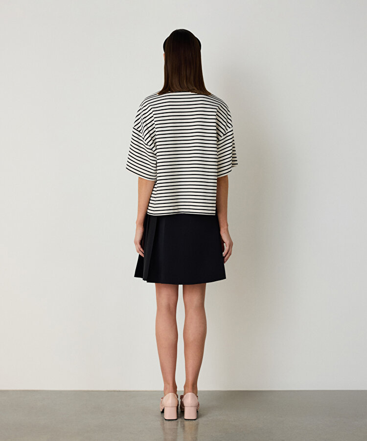 Slogan işlemeli tişört