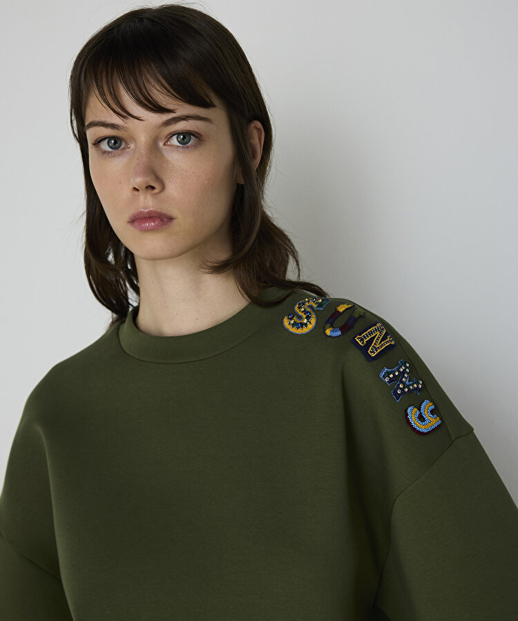 Slogan nakışlı tişört