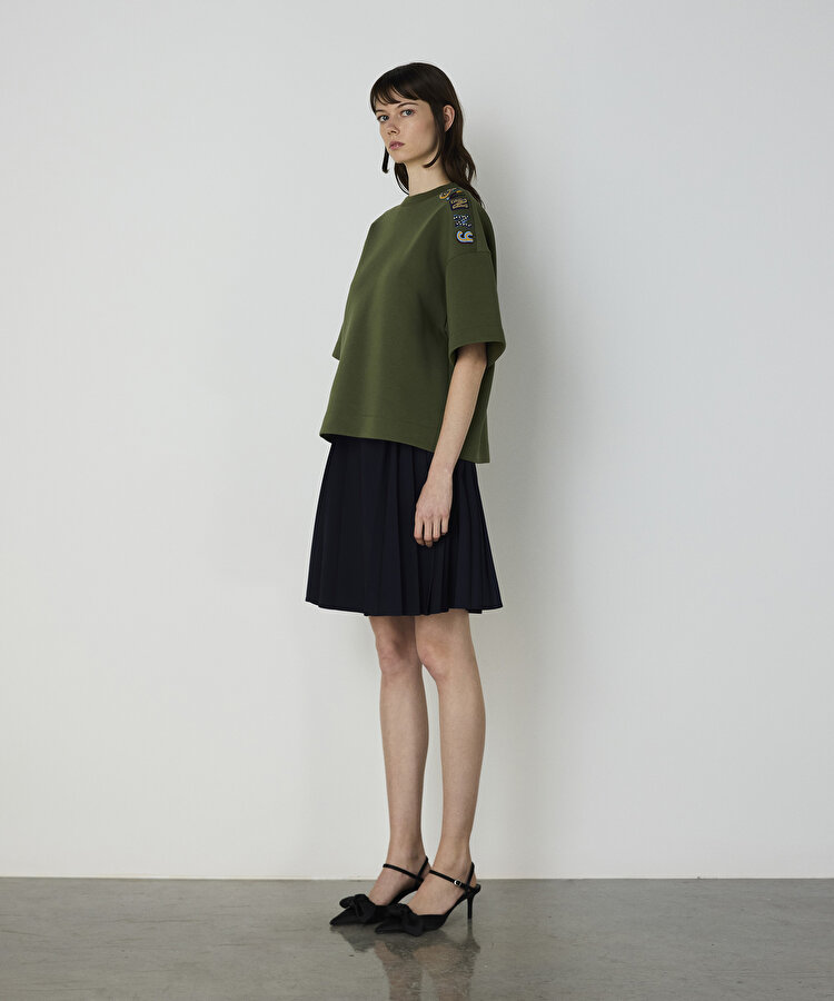 Slogan nakışlı tişört