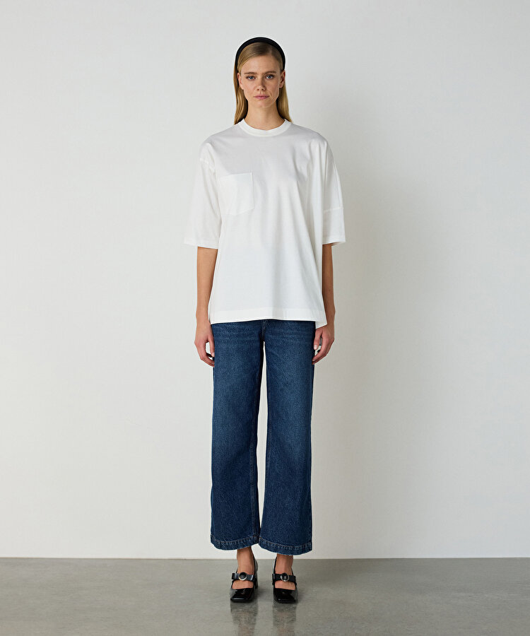 Asimetrik kesim tişört