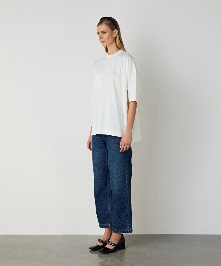 Asimetrik kesim tişört